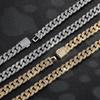 Flat Cuban Chain 11mm Oval String Ring Cuban Diamond Chain Full Diamond T Square Zircon Men's Bracelet Necklace Cuban