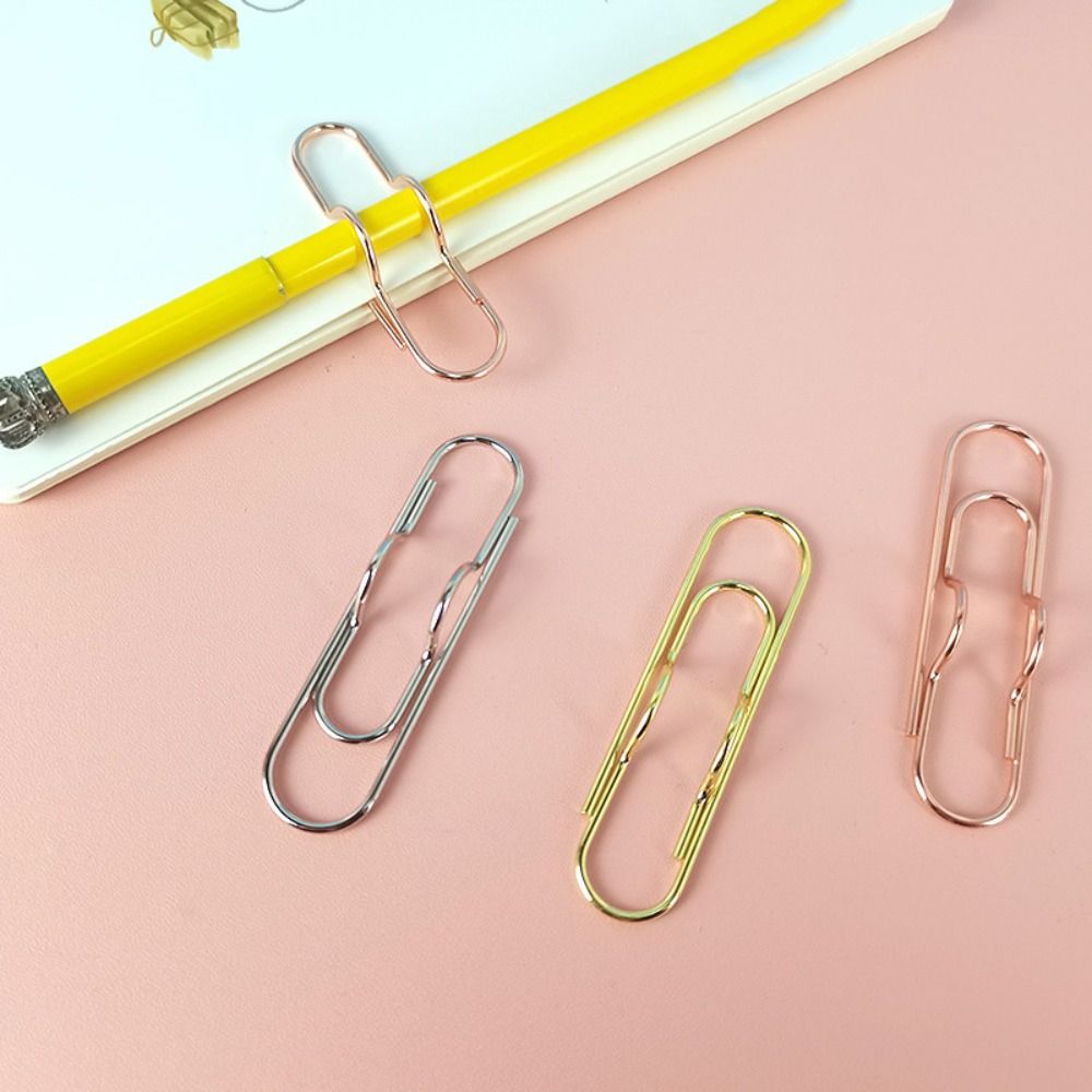 10pcs Colorful Pen Holder Paper Fix Clips Bookmarks Stationery Paper Clips  Notebook