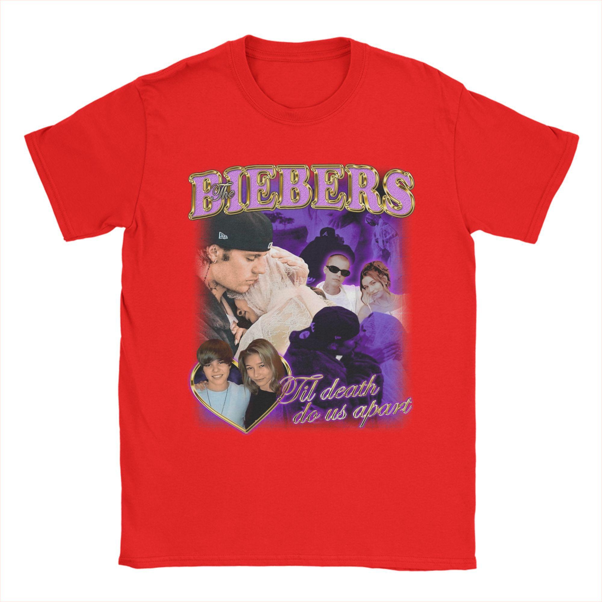 Мужские футболки Джастина Бибера 100% хлопок Повседневные футболки с круглым вырезом Футболка с коротким рукавом Летние топы S