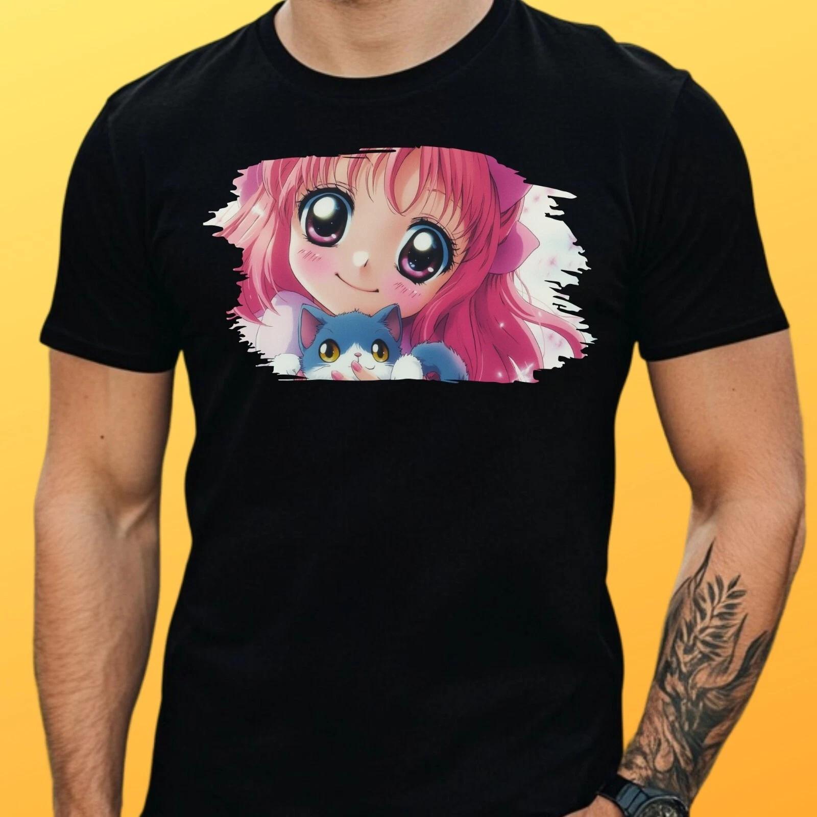 T-Shirt Herren Anime Girl Motiv Baumwolle Größe S bis 5XL L