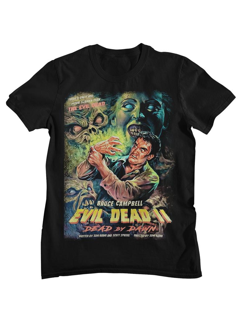 Evil Dead Świt Żywych Trupów Retro Horror Filmowy Kolaż Graficzny Koszulka Unisex Damskie Casual Bawełna Streetwear Góry