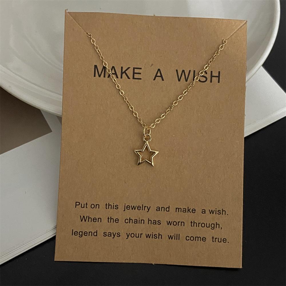 Moon Star Pendant Necklace for Girl Women Golden Color Various Design Link Chain Choker Necklace Gift for Friend Fashion Collar