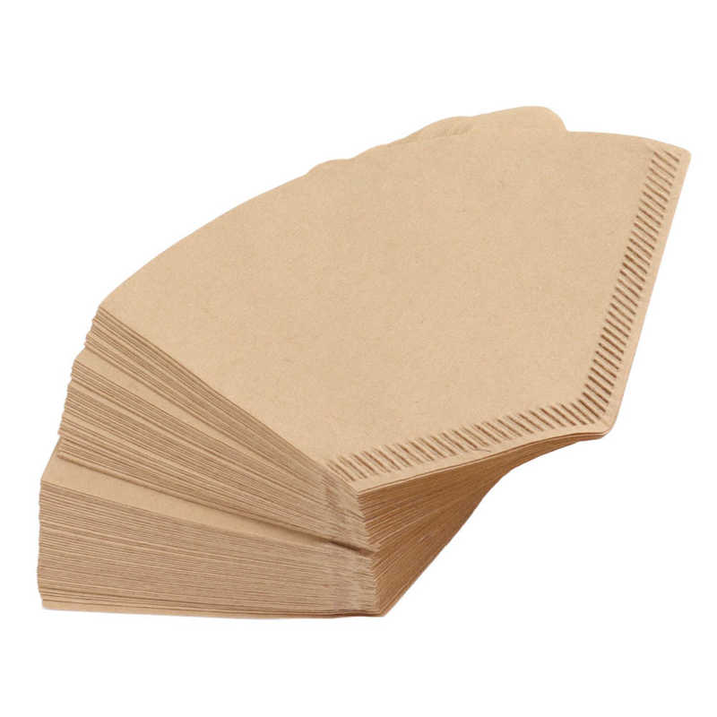 100Pcs 2 to 4 Cup Coffee Filter Fan Shaped Disposable Unbleached Natural Coffee Filter Paper for Cafe Home Kitchen