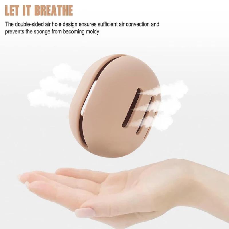 1PC Portaspugna per trucco Custodia protettiva per spugna di bellezza multiforo in silicone ecologico Custodia da viaggio protettiva per soffio cosmetico