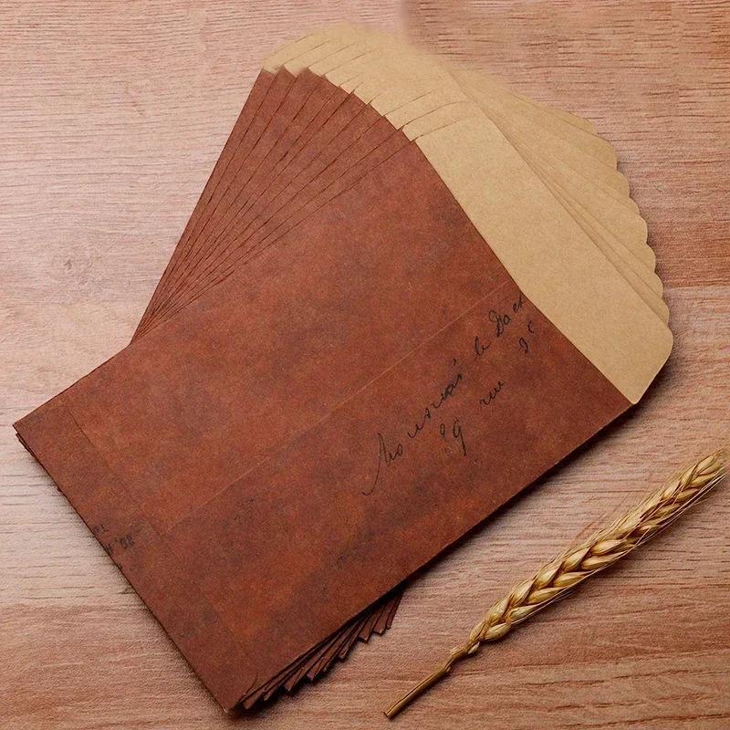 Vintage Kraft Konvolutt Retro Håndlaget postkort Kjærlighetsbrev Skrive Gaveemballasje Oppbevaringspose Invitasjon gratulasjonskort