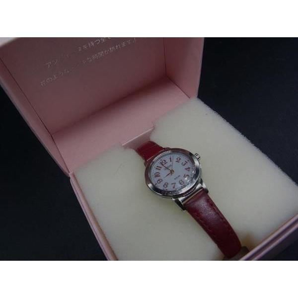 Good Condition ALBA ingenu 5 ATM SS V117-0DN0 Leather Watch Ladies Bordeaux DY0087