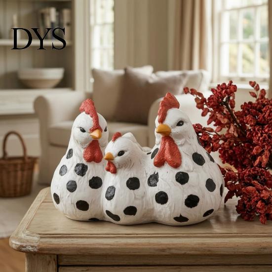 Plant Container for Bedroom Chicken Family Resin Planter, Cute Pot, Decorative Farmhouse Succulents Indoor Outdoor Decor Flower Pot Plants