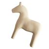 Wooden Horse Figurine Sturdy Pinewood Hand Painted Simple Pure Color Horse Statue for Family Office