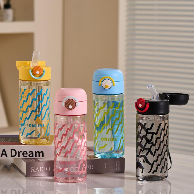 Water bottle1011 summer plastic straw cup explosion high value high temperature resistant dopamine water cup men and women simple direct drinking