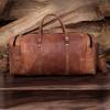 Handmade Top Grain Leather Duffel Bag: 28-inch Travel Weekender