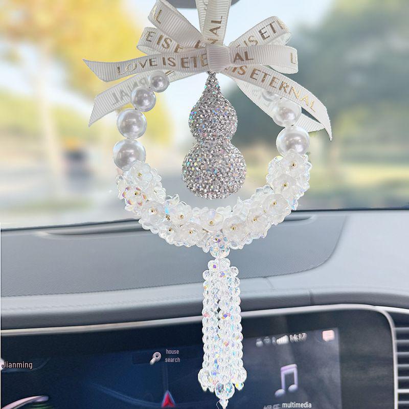 Crystal Gourd Car Safety Pendant for Rearview Mirror - Goddess Vibe Interior Decoration
