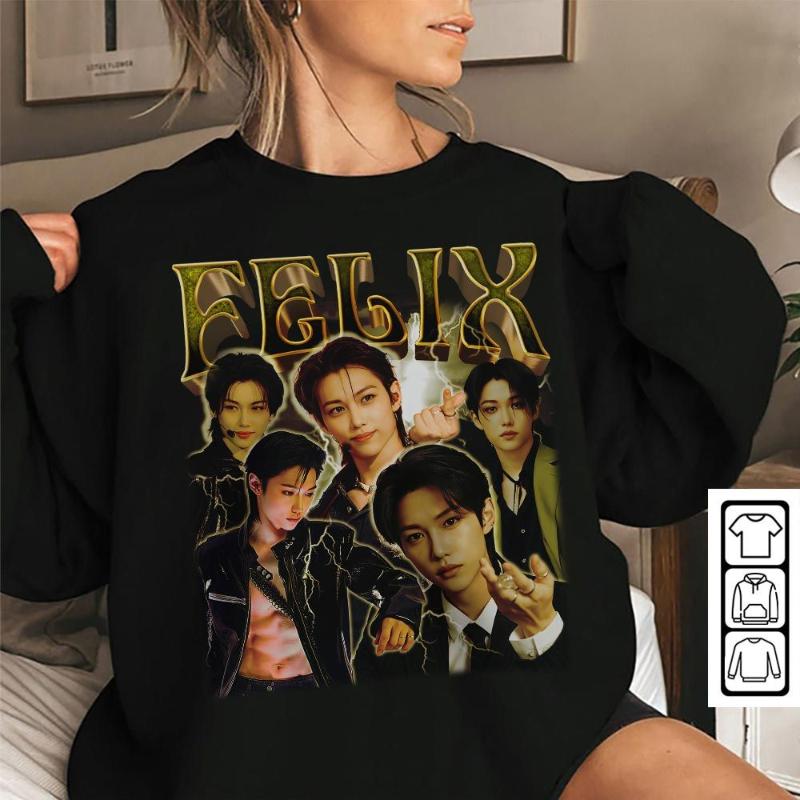Summer Stray Kids Felix Kpop Shirt, Heavy Metal 5 Star Album Tee Merch Hoodie, Vintage Retro Unisex Inspired Bootleg Sweatshirt