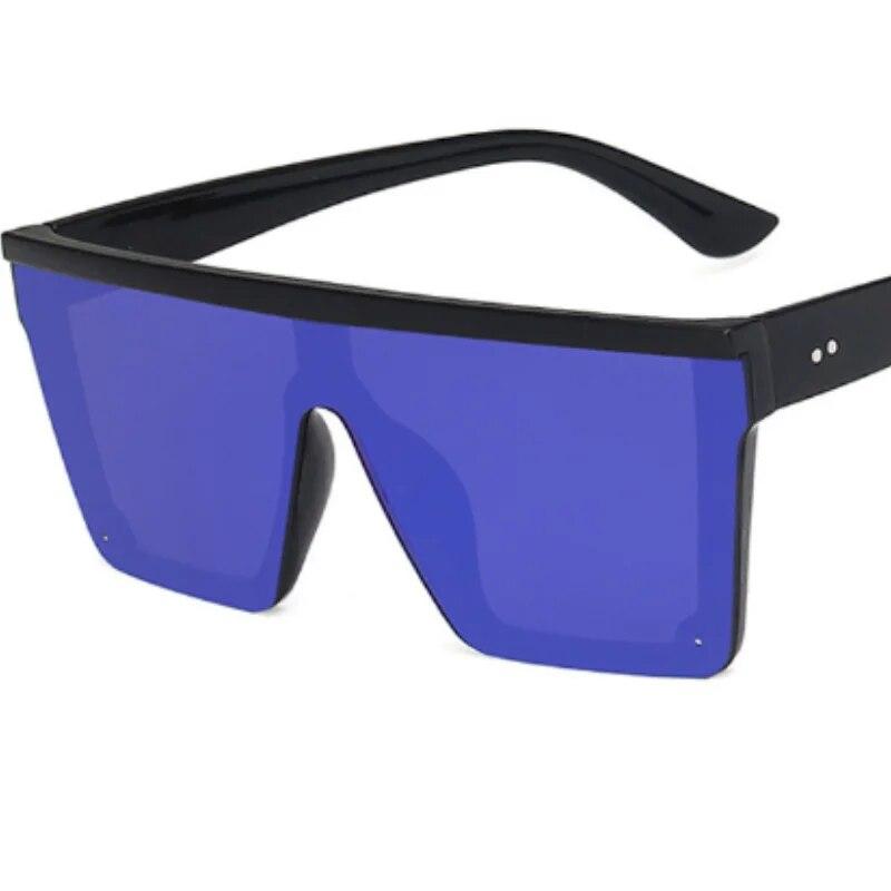 European And American Trendy Large Frame One-Piece Sunglasses New Men And Women Street Photography Driving Sun Glasses