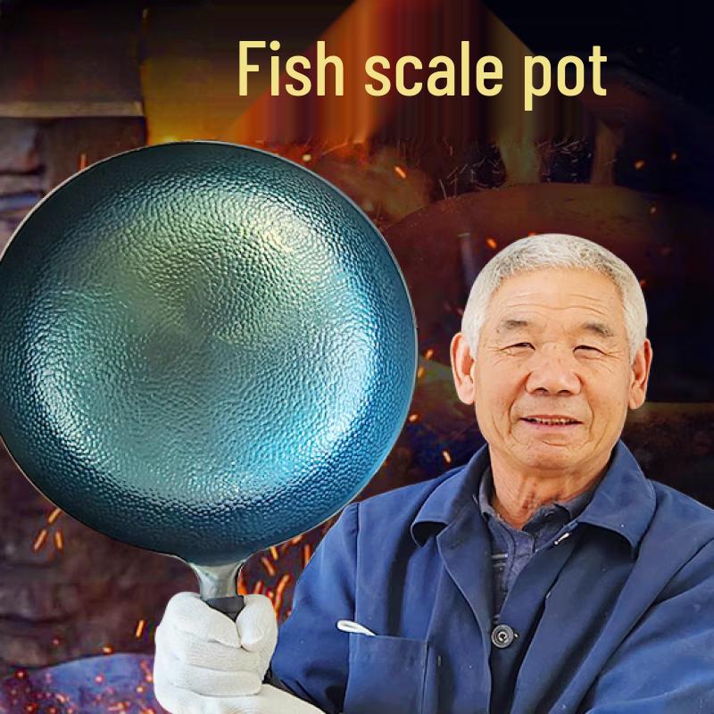 Wutuo Hand-Forged Wrought Iron Fish Scale Wok