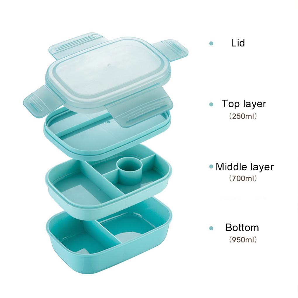 BPA-Free Bento Box 3 Layers Suitable For School/Picnic Resistant To High Temperatures And Invariance Violet
