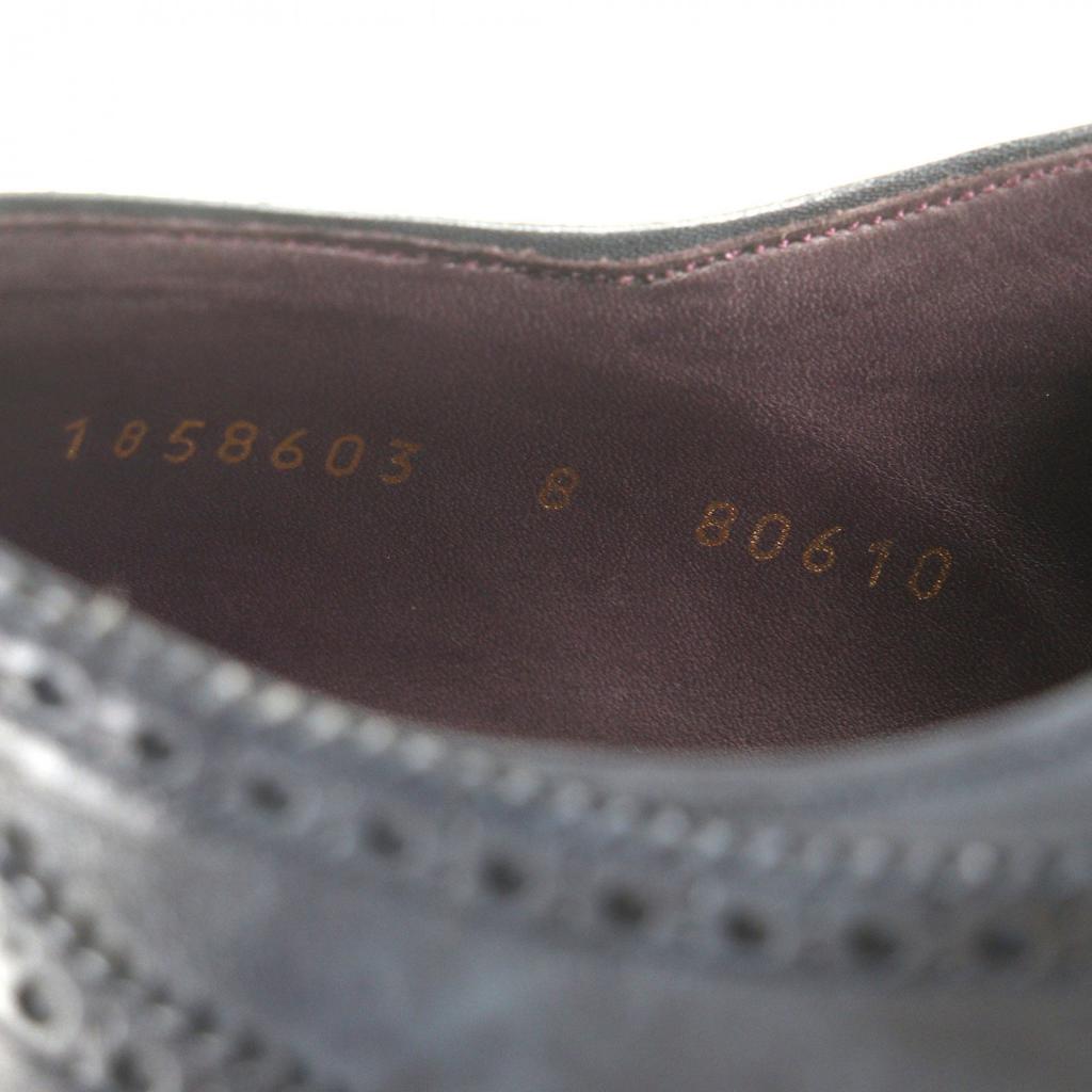 Great CARMINA Leather shoes SIMPSOM Medallion Straight Tip Navy mens 8 Used