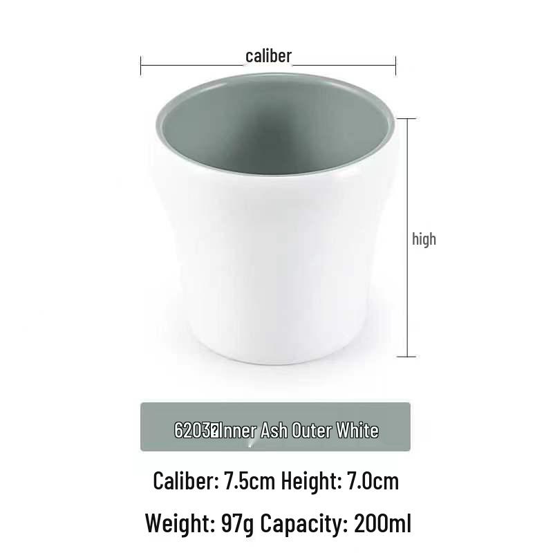 Dual-Color Melamine Tea Cup - Porcelain-Like Plastic Cup for Restaurants, Hot Pots, and Cafeterias