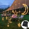 Solar/Battery Powered Star Moon String Lights LED Fairy Curtain Lamp 8 Modes Waterproof For Home Room Christmas Party Glow Decor