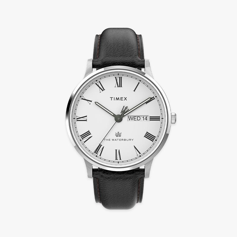 [Timex] Waterbury Classic Day-Date Leather Watch 40mm TW2U88400