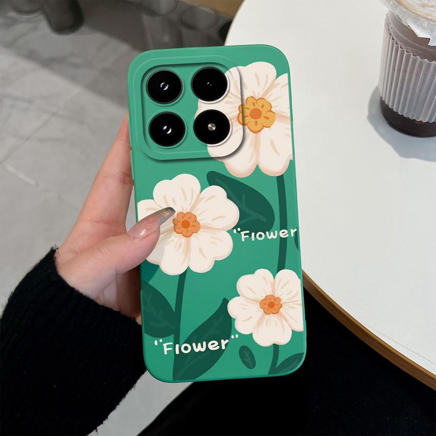 For Xiaomi 17 14 14T 15 15T Pro Poco C71 C75 M7 M8 F7 F8 Phone Case Cute Flower Avocado Pattern Shockproof Silicone Back Cover Shell For Xiaomi Casing
