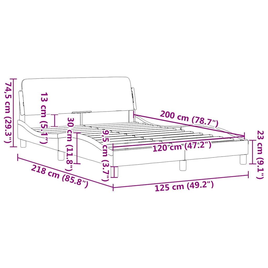 Dover Bed Frame Cream 120 x 200 cm Fabric