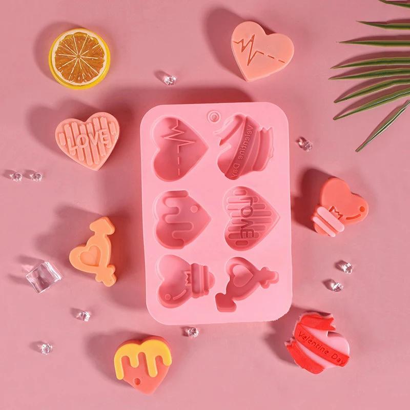 Multicavity Love Heart Chocolate Silicone Mold Candy Biscuit Mould Love Ice Tray Baking Tool Gift Love Fondant Cake Candle Mold