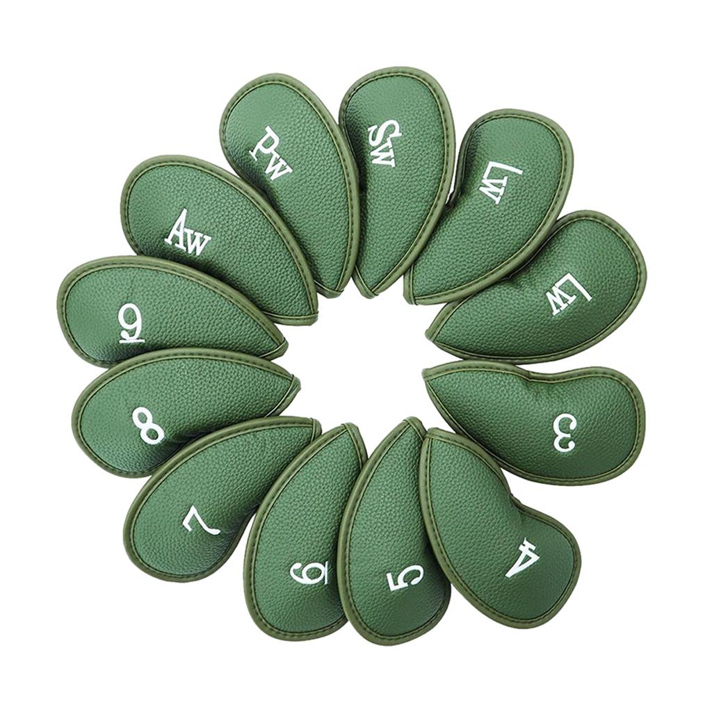 

12PCS Embroideried Golf Iron Covers Set Golf Club Head Cover Replacements Waterproof Sleeves Covers Fit Most Irons