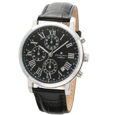Edelstahl Chronograph [Salvatore Mara] SM22103-SSBK Herren