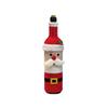 Festive Red Christmas Knit Wine Bottle Cover for Holiday Table Decor