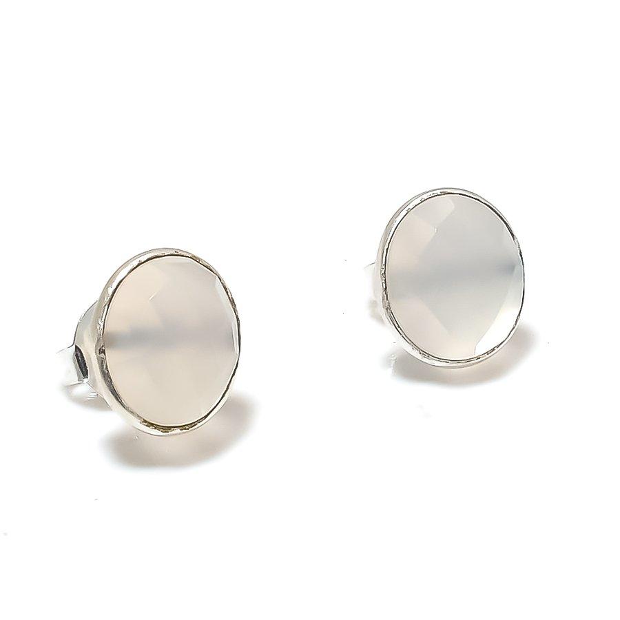 

Milky Opal Gemstone Handmade 925 Sterling Silver Jewelry Tops Earring GK-6953