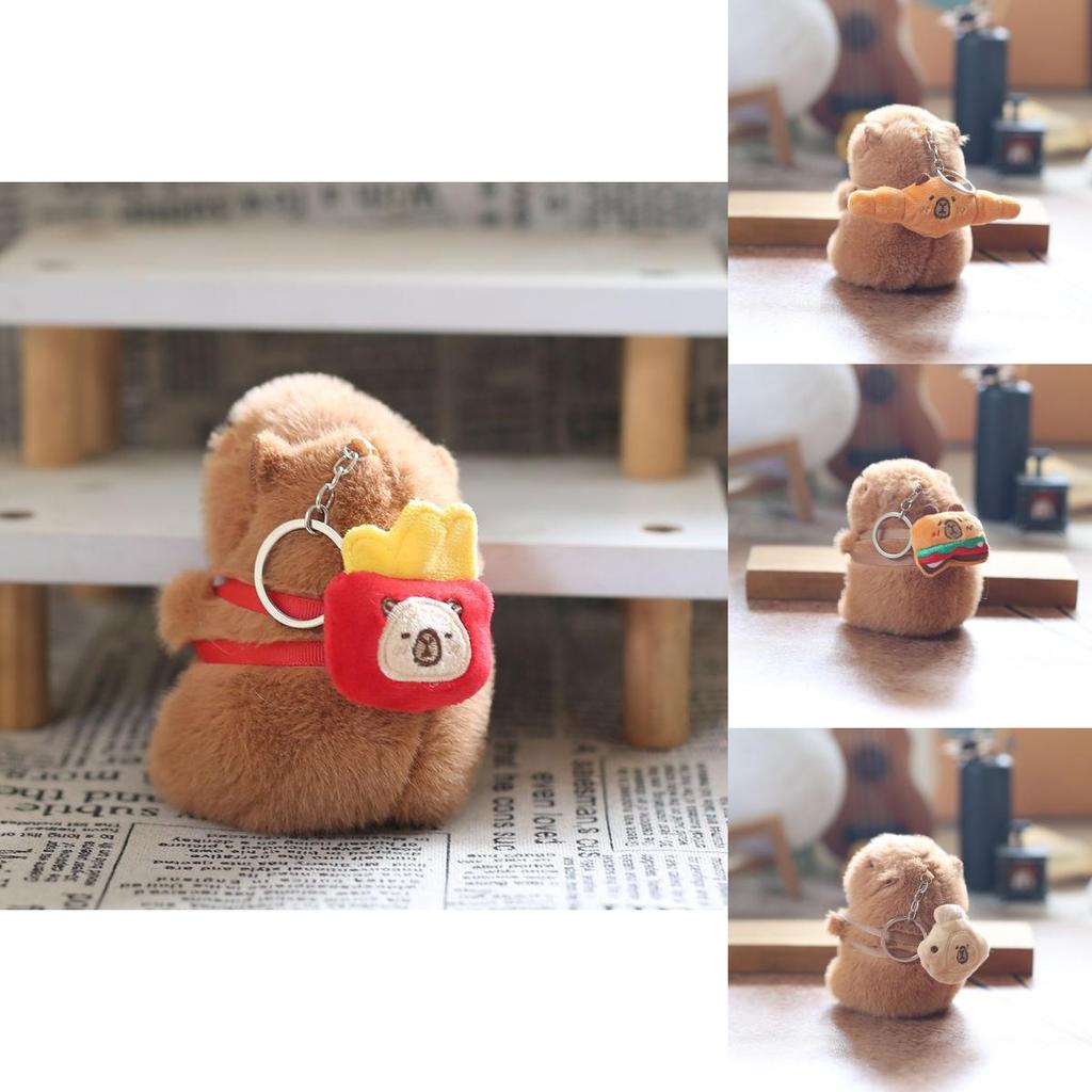Capybara Plush Keychain Collectible Toy Short Fur Gift For Kids Teens Bag Charm
