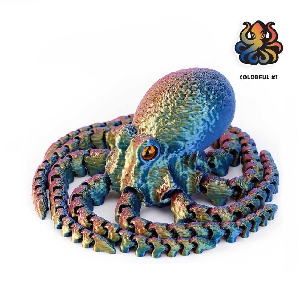 3D Printed Articulated Octopus – Poseable Tentacles Desk Toy, Eco-Friendly PLA Sculpture, Unique Gift for Kids & Adults