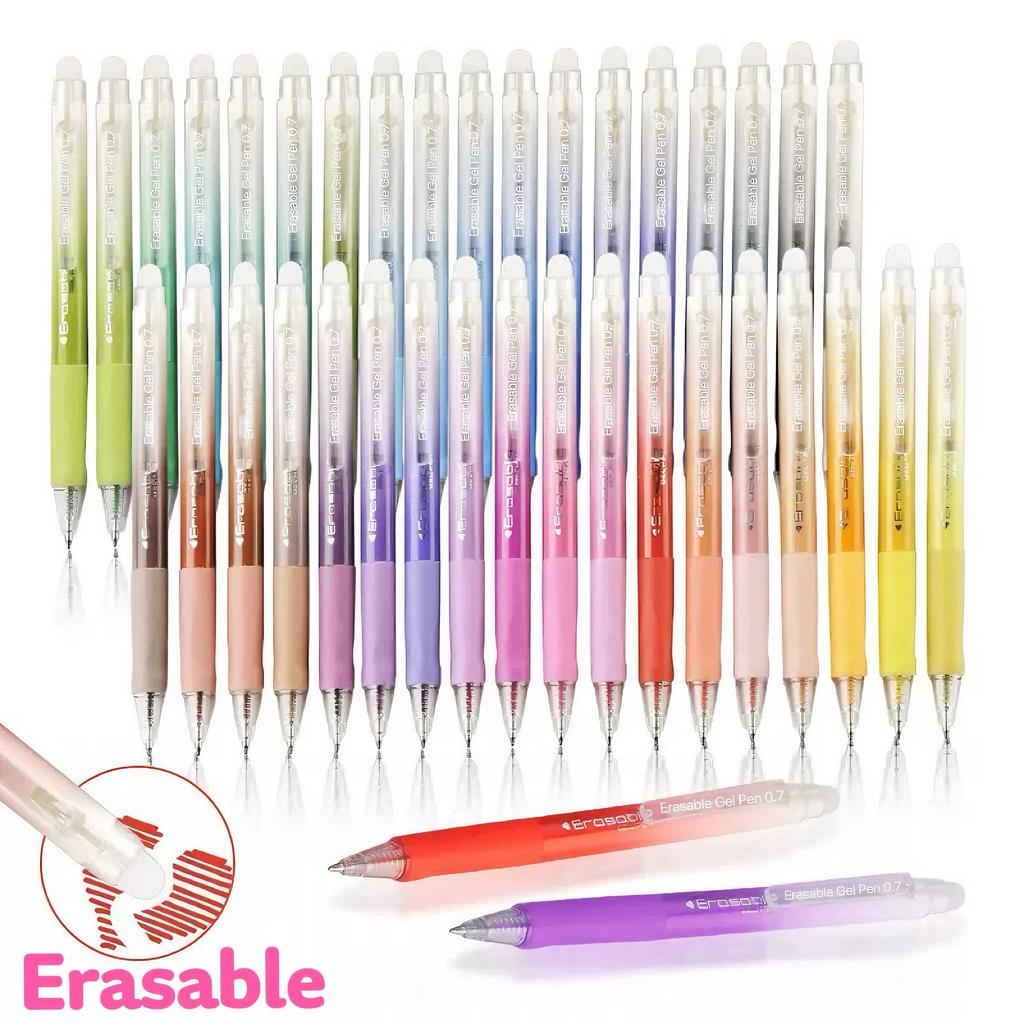 6/12/24/36Pcs Retractable Erasable Gel Pens 0.7mm Fine Point Smooth Writing Assorted Colors Office School Stationery