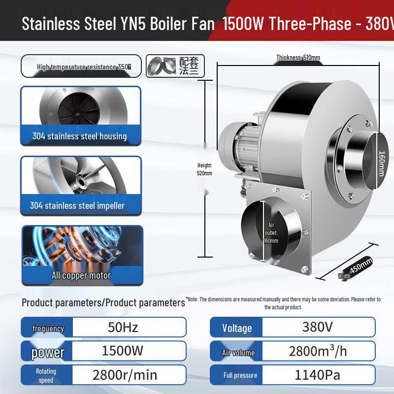 Jinglian Industrial Boiler Induced Draft Fan CN plug (adapter included)