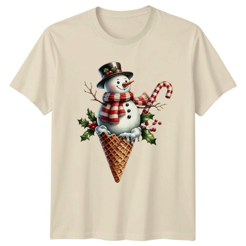 SnowUnisex Christmas Holiday Unisexs Unisexs Graphic Tee Candy Cane Holly Winter