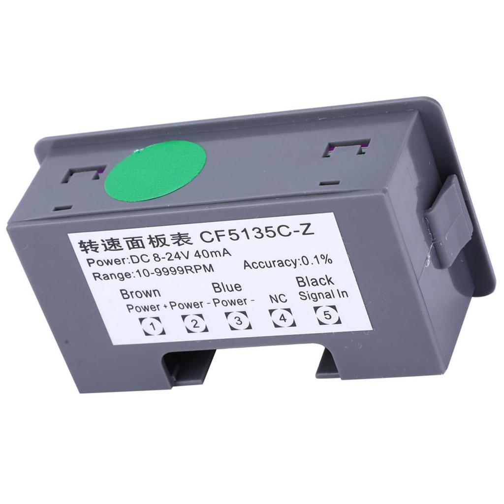 LOCADENCE Tachometer, DC 8V-24V 40mA LED Screen Motor Tachometer with Clear 10-9999Rpm 3-Wire NPN