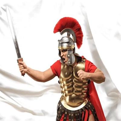 Costum Gladiator Roman Armură Placă Piept Musculară Și Pelerină Roșie Costum Războinic Spartan