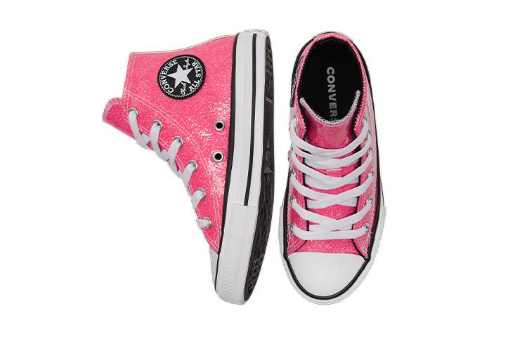 Converse Chuck Taylor All Star High Top Kids Canvas Shoes Fuchsia Teenagers 672098C