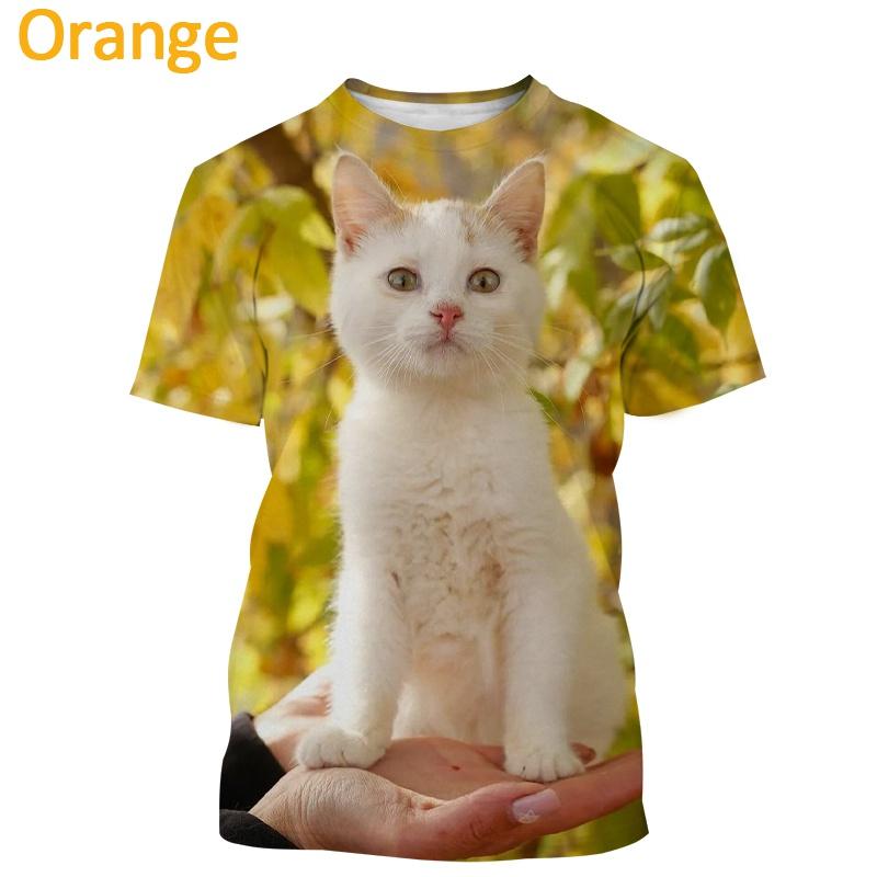 Men And Women Street Art Cool Short-Sleeved All-Match Tops Cat Latest 3D Printing T-shirt Fashion Casual Cute Harajuku Style
