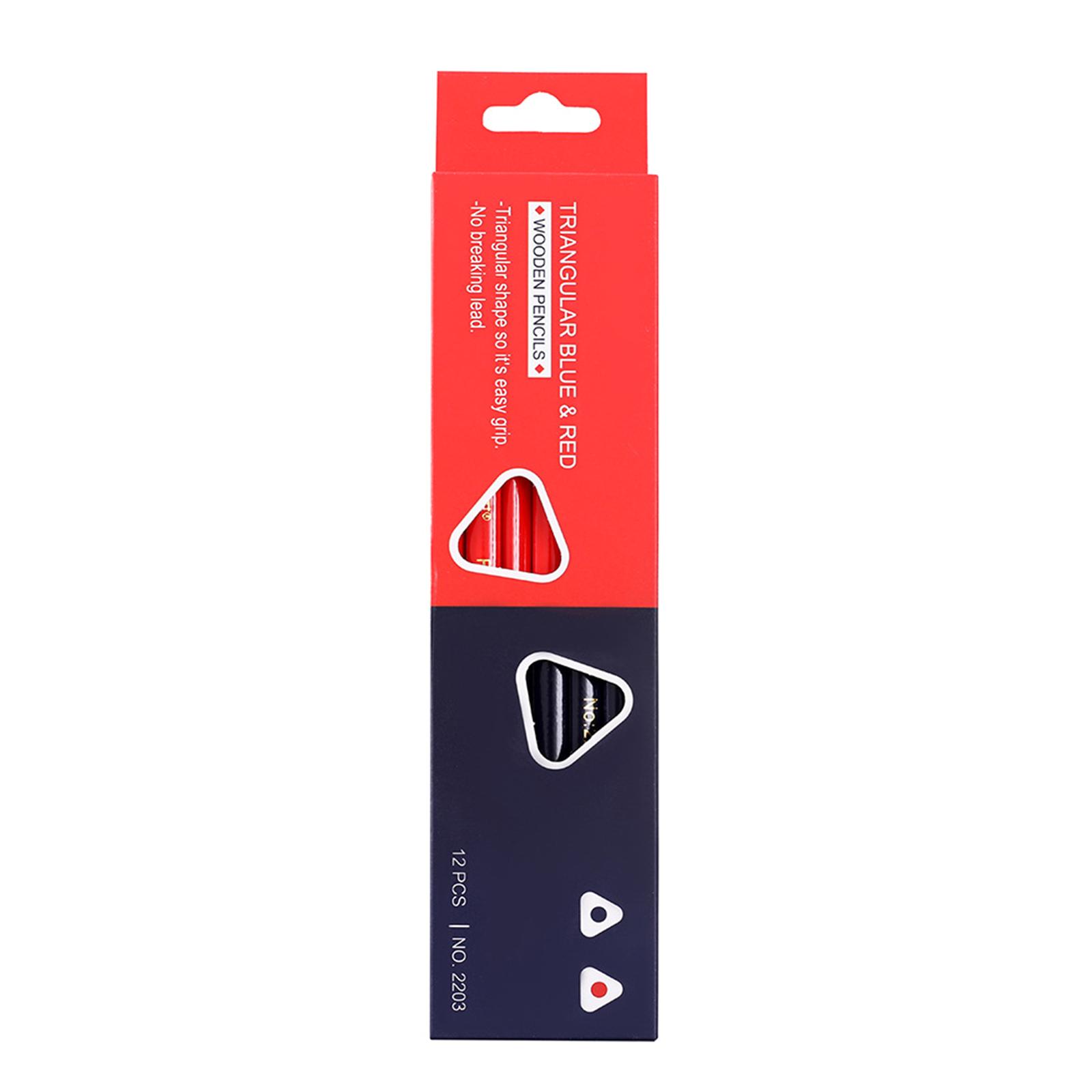 

12 шт. карандашей для проверки, красные и синие карандаши, двухцветные карандаши, стираемые карандаши, предварительно заточенные для проверки раскрашивания