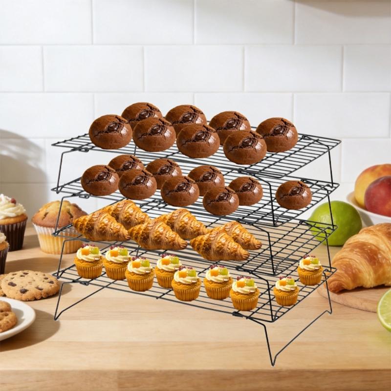 Durable Iron Baking Rack For Treats Bread And Snacks Providing 5 Level Space Saving Structure And Smooth Coating