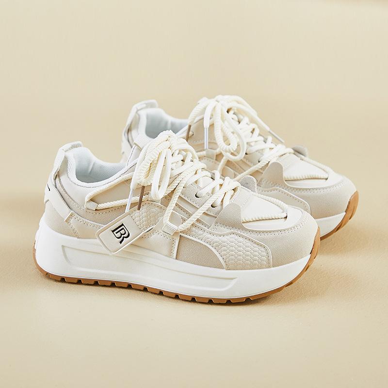 New Spring Casual Comfortable Sneakers Simple Thick Soled Height Increasing Shoes Fashionable Versatile Women's Shoes