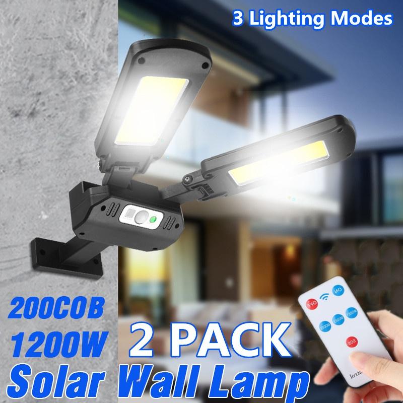 Cheap 2 PACK Solar Street Light Outdoor 200COB Motion Sensor Lights, 3