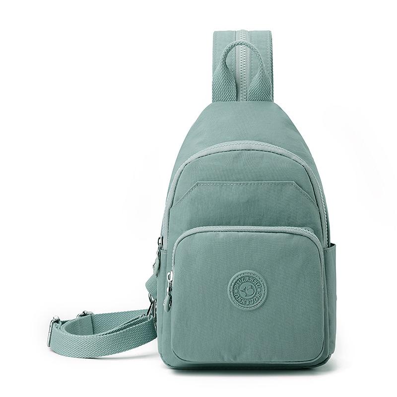 

Женская большая вместительная нагрудная сумка, легкий водоотталкивающий нейлоновый дорожный рюкзак зелёный