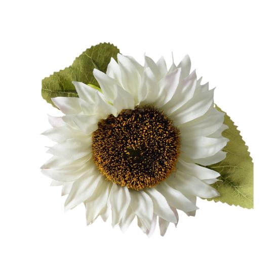 Artificial Sunflower Bouquet Realistic Long Stem Fake Silk Flower with Leaves Faux Floral Arrangement for Vase Wedding Table Home Spring Summer Decor
