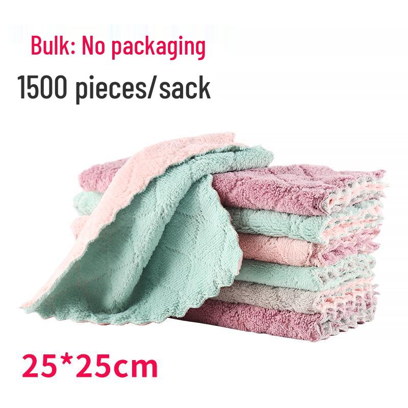 Zweifarbiger doppelseitiger Korallenfleece-Geschirrspüllappen