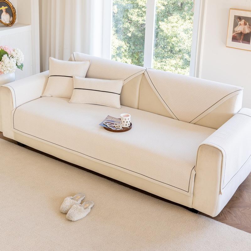

New Sofa Cushion Four Seasons Universal Cover Cloth Simple Modern Straight Row Princess Seat Cushion Fixed Non-Slip Seat Cushion 70*70cm