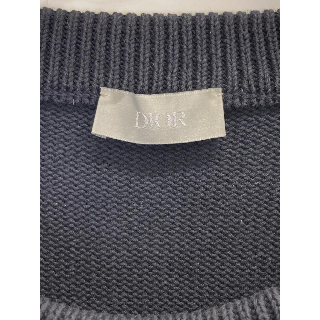 Dior Navy 113M638AT187 Off-Leak Cotton Knit Tops S NavyUsed