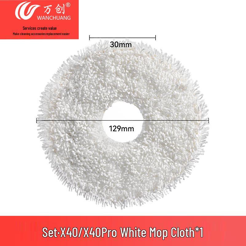 Wanchuang Accessories Kit for Dreame X40/X40Pro: Side Brush, Mop, Dust Bag, Roller Brush, Dustbin