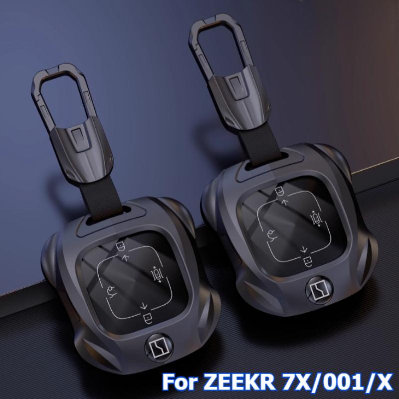 For Geely Zeekr 7X 001 X Zinc Alloy Car Key Case Keychain Remote Protection Cover Bag Shell Holder Fob Ring Accessories